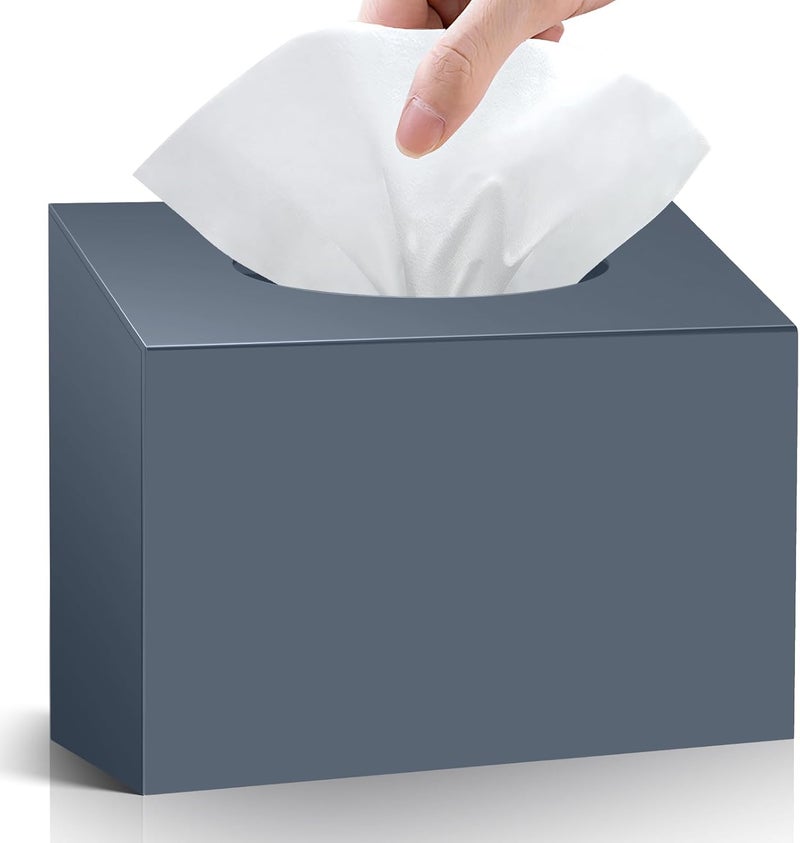 TAINESS Acrylic Hand Towel Box Cover Compatible with Kleenex Disposable Hand Towels Wall-Mounted Paper Towel Dispenser Suitable for Tabletop, Bathroom, Car, and Office Use(Grey) - Image 1